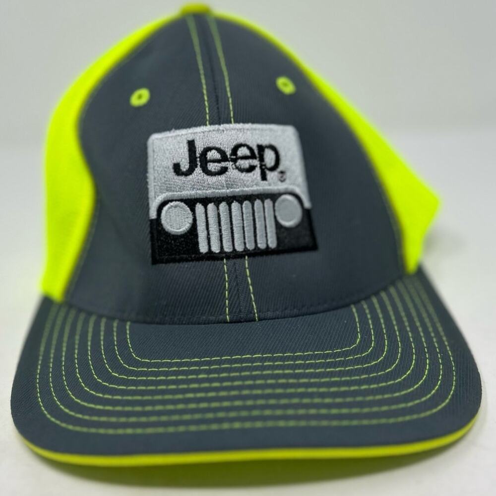 Pacific Headwear Pro Model Fitted Yellow Gray Hat 404M Sm-Med 6 7/8 - 7 3/8 Jeep
